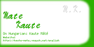 mate kaute business card